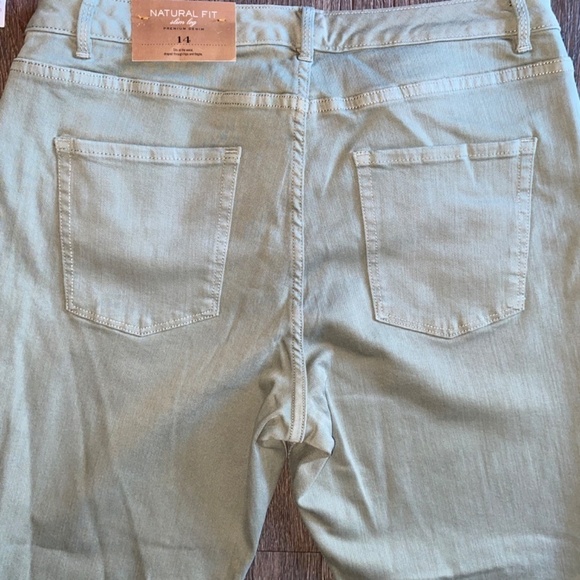 Cold water creek light olive green size 14 slim leg pants new - Picture 7 of 8